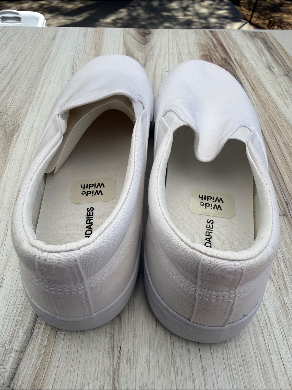 Women’s No Boundaries Slip-On Canvas Sneakers in White - Wide - Picture 2 of 4